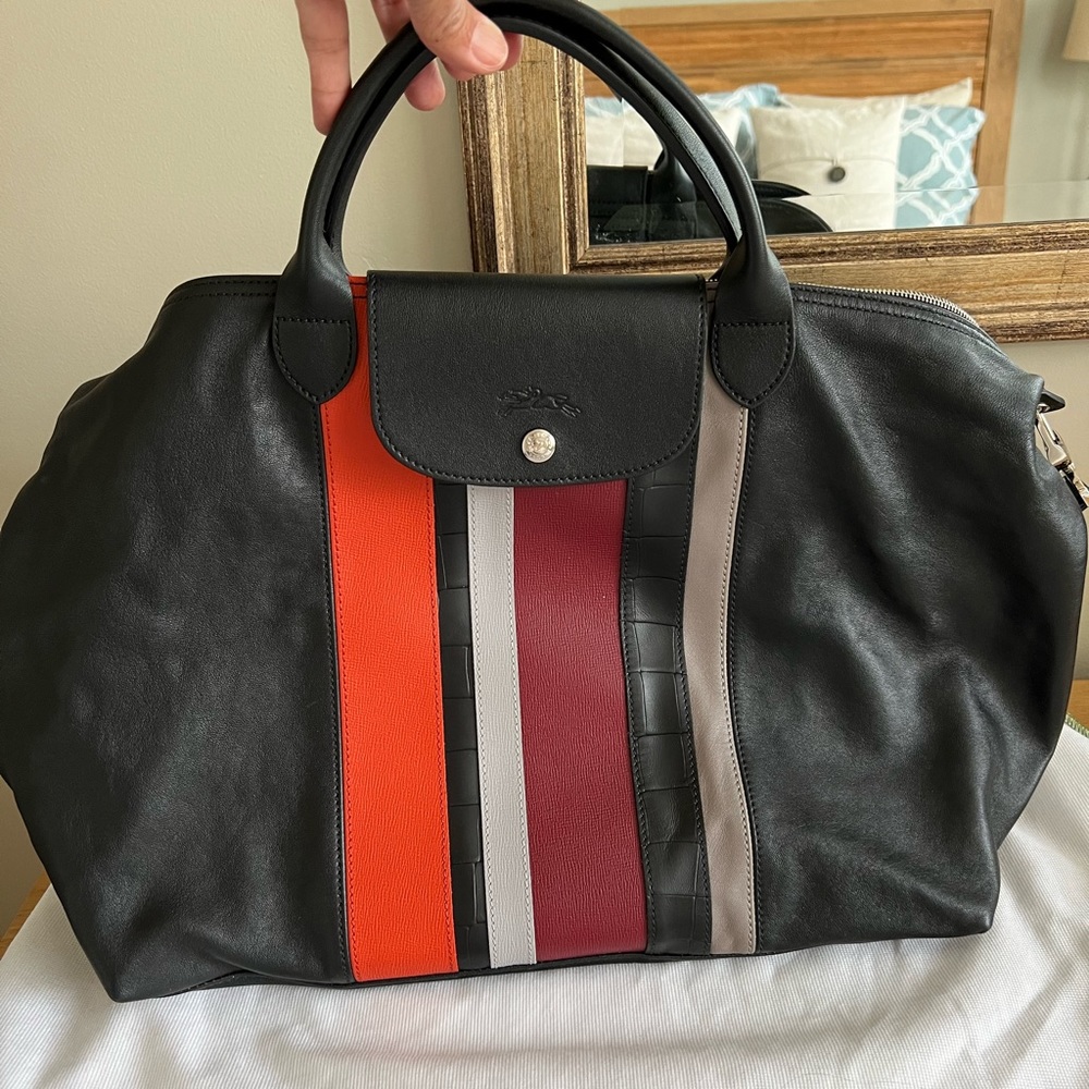 Longchamp Le Pliage Cuir Top Handle with Shoulder Strap